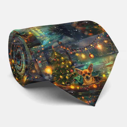 Chihuahua Kerstvakantie Stropdas (Opgerold)