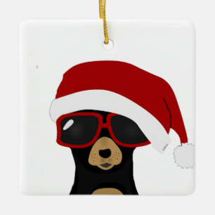 Chihuahua kerstversier keramisch ornament