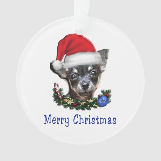 Chihuahua kerstversier ornament (voorkant)