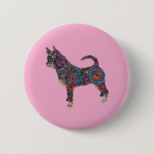 Chihuahua Knop Ronde Button 5,7 Cm