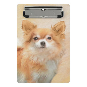 Chihuahua langharige hond schilderij originele kun mini klembord