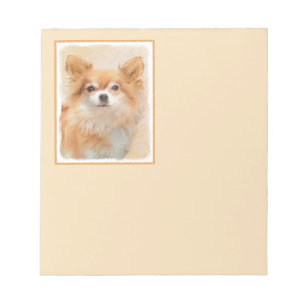 Chihuahua langharige hond schilderij originele kun notitieblok