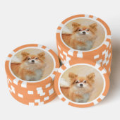 Chihuahua langharige hond schilderij originele kun poker chips (Opstapeling)