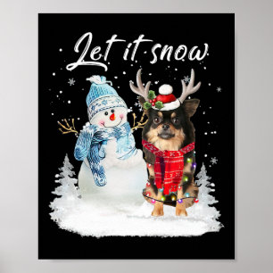 Chihuahua langharige Kerstman Hond Kerstman Poster