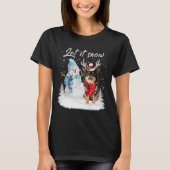Chihuahua langharige Kerstman Hond Kerstman T-shirt (Voorkant)