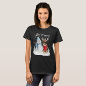 Chihuahua langharige Kerstman Hond Kerstman T-shirt (Voorkant volledig)