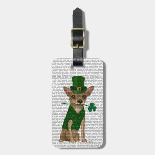 Chihuahua Leprechaun Bagagelabel