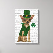 Chihuahua Leprechaun Canvas Afdruk (Voorkant)