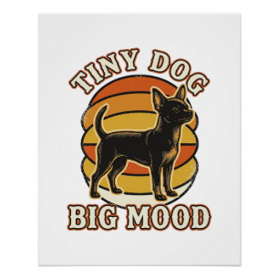 Chihuahua Liefhebber Shirt Retro Gegraveerd Hond H Perfect Poster