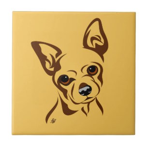 Chihuahua Lijn Portret Tegeltje
