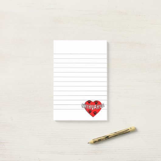 Chihuahua Love Lined Post-it® Notes (Op bureau)