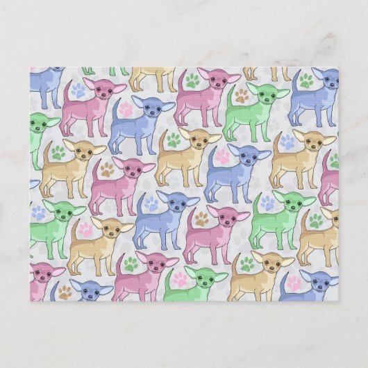 Chihuahua Lover Colorful Pattern Briefkaart (Voorkant)