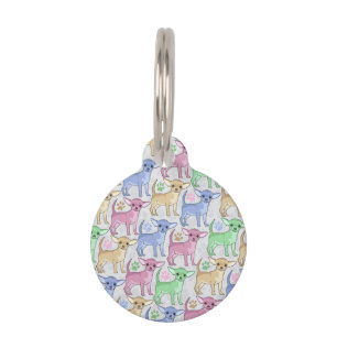 Chihuahua Lover Colorful Pattern Huisdierpenning