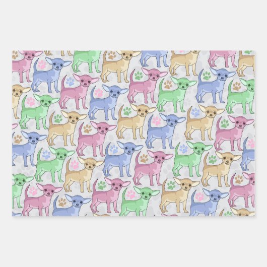 Chihuahua Lover Colorful Pattern Inpakpapier Vel (Voorkant)