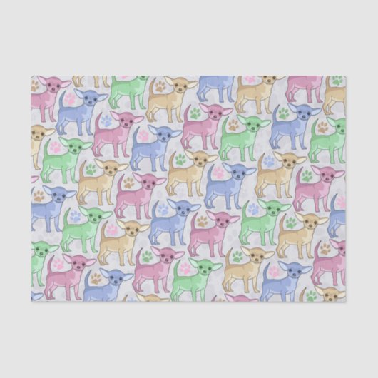 Chihuahua Lover Colorful Pattern Tissuepapier (Voorkant)