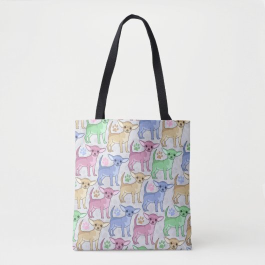 Chihuahua Lover Colorful Pattern Tote Bag (Voorkant)