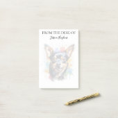 Chihuahua Lover Monogrammed Dog Post-it® Notes (Op bureau)