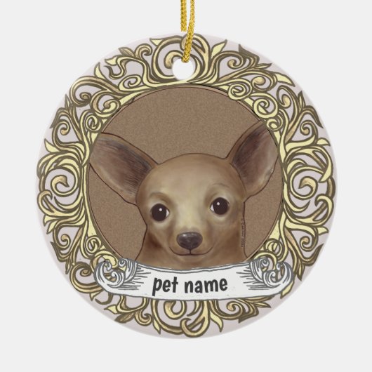 Chihuahua Loving Memory-hanger Keramisch Ornament (Voorkant)