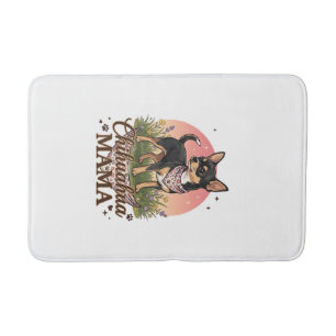 Chihuahua Mama Hond Roze Bloemen Bandana_1 Badmat