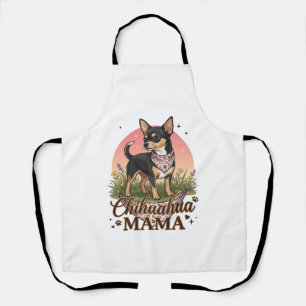 Chihuahua Mama Hond Roze Bloemen Bandana_1 Schort