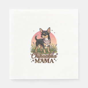 Chihuahua Mama Hond Roze Bloemen Bandana_1 Servet
