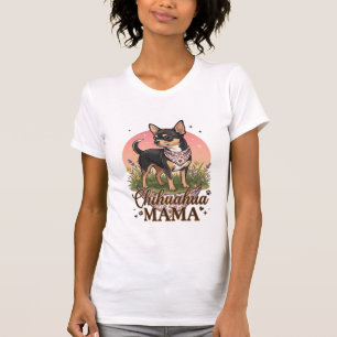 Chihuahua Mama Hond Roze Bloemen Bandana_1 T-shirt