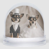 Chihuahua Mariage Globe de neige cadeau (Avant)