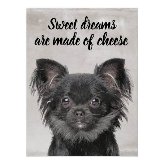 Chihuahua met een grappig poster van hondencitaten perfect poster (Voorkant)