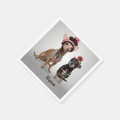 Chihuahua met naam servetten (Hoek)