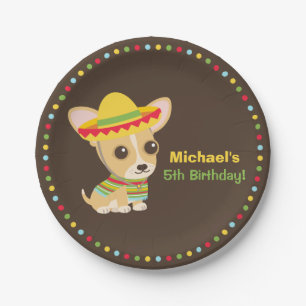Chihuahua Mexicaans Feest Verjaardagsfeest Borden Papieren Bordje