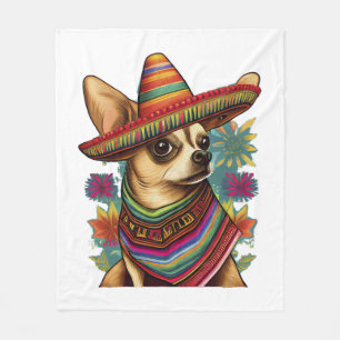 Chihuahua Mexico Cinco de Mayo Grappige Hond Fleece Deken