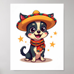 Chihuahua Mexico Cinco de Mayo Grappige Hond K Poster