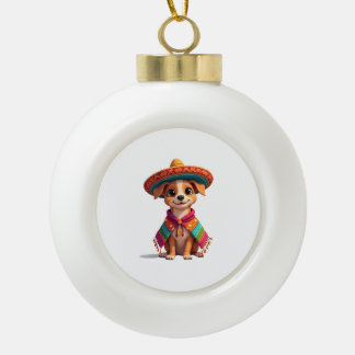 Chihuahua  Mexico  Cinco de Mayo  Grappige Hond  ( Keramische Bal Ornament