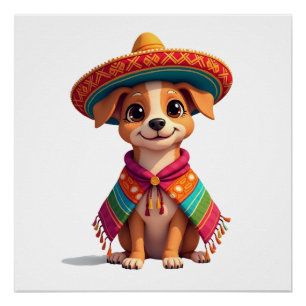 Chihuahua Mexico Cinco de Mayo Grappige Hond ( Perfect Poster