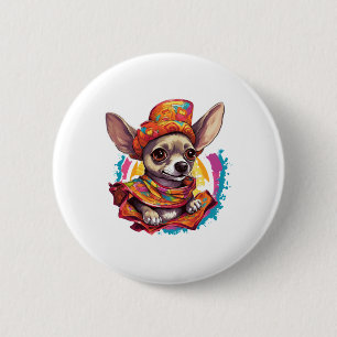 Chihuahua Mexico Cinco de Mayo Grappige Hond Ronde Button 5,7 Cm