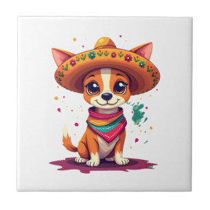 Chihuahua Mexico Cinco de Mayo Grappige Hond Tegeltje