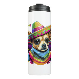 Chihuahua Mexico Cinco de Mayo Grappige Hond Thermosbeker