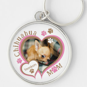 Chihuahua Moeder Gepersonaliseerde Naam en Foto Sleutelhanger