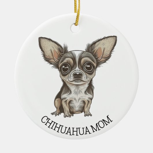 Chihuahua Moeder | Leuke Hond Keramisch Ornament (Voorkant)