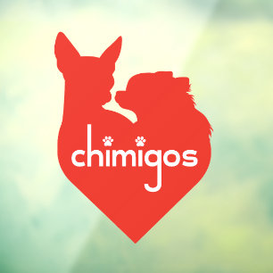 Chihuahua Mom Love Hart Chimigos Logo Auto Raamsticker