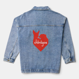Chihuahua Mom Love Hart Chimigos Logo Denim Jacket