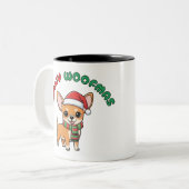 Chihuahua Mug de Noël : Joyeuses Woofmas (Devant gauche)