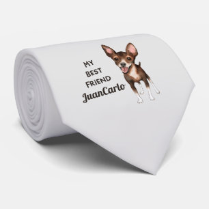 Chihuahua My Best Friend Custom Name Stropdas