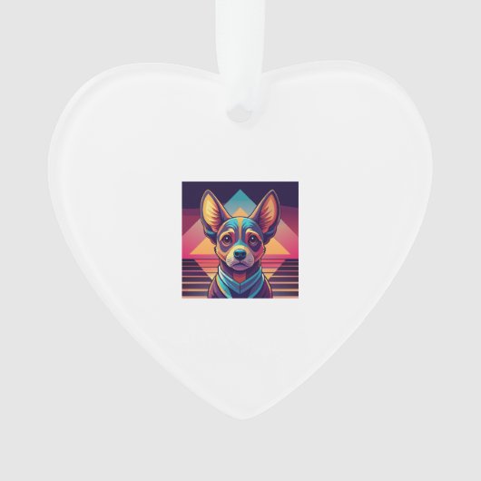 Chihuahua néon rétro � Art de chien synthwave vibr (devant)