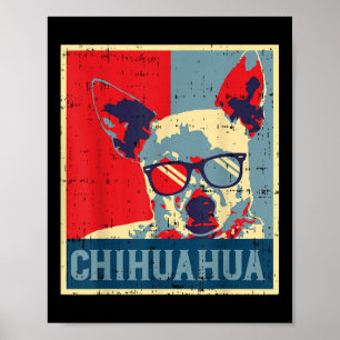 Chihuahua Obama Poster Vintage Chiwawa Amoureux de