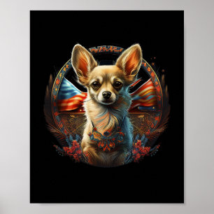 Chihuahua Oekraine Vrede En Liefde Vlag Help Hond Poster
