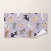 Chihuahua Os et pattes violet (Serviette à main)
