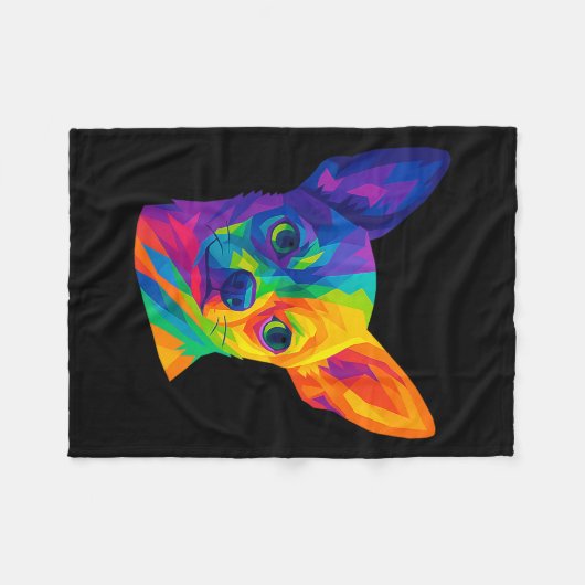 Chihuahua P Art Rtrait For Dog Owners Fleece Deken (Voorkant (Horizontaal))