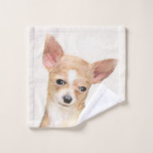 Chihuahua Painting - Cute Original Dog Art (Gant de toilette)
