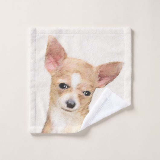 Chihuahua Painting - Cute Original Dog Art (Gant de toilette)
